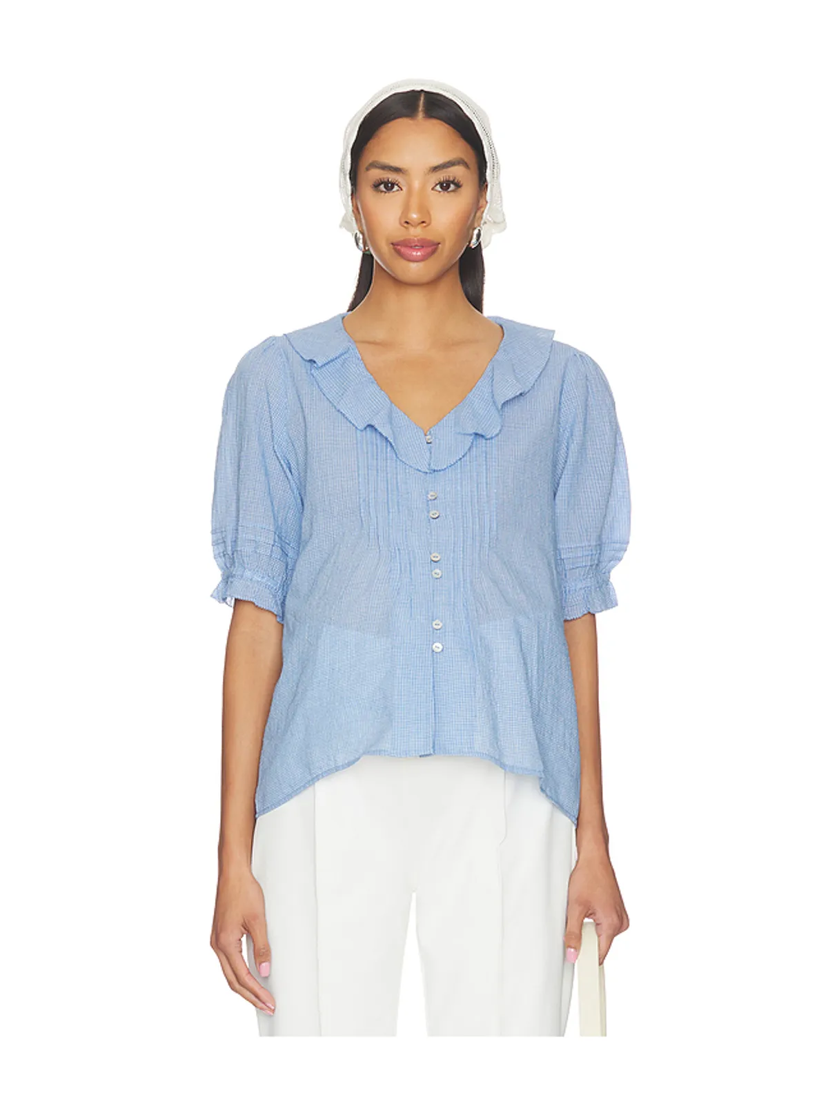 HATCH THE PLAID LOU LOU NURSING BLOUSE 授乳用ブラウストップ - 画像2