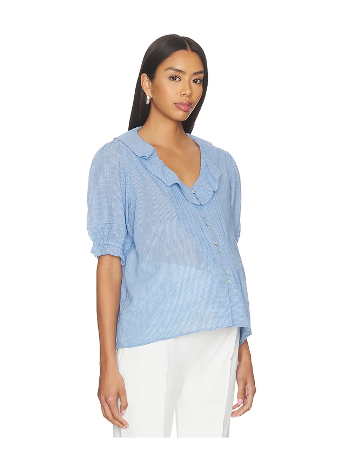 HATCH THE PLAID LOU LOU NURSING BLOUSE 授乳用ブラウストップ - 画像3