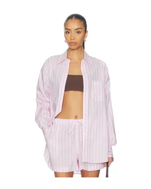 Hunza G CABANA シャツ - Pink,White. - サムネイル1