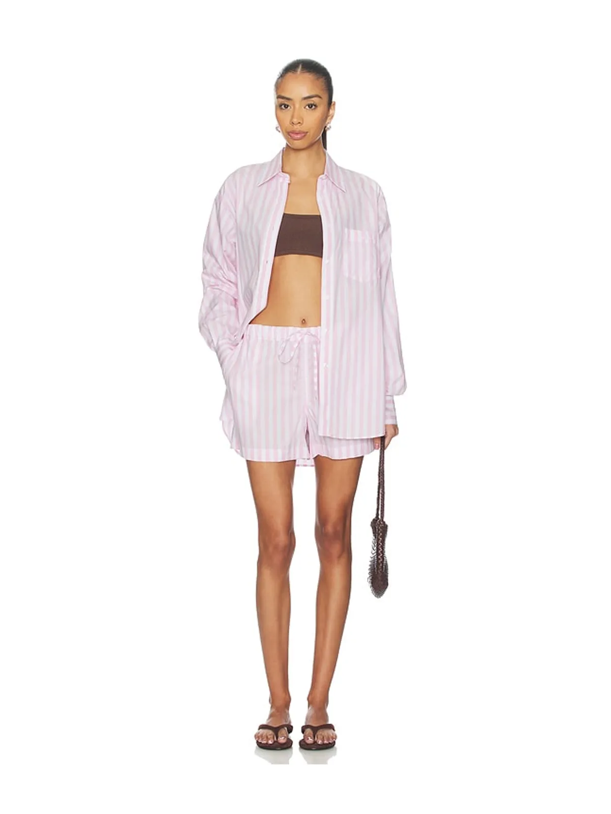 Hunza G CABANA シャツ - Pink,White. - 画像4