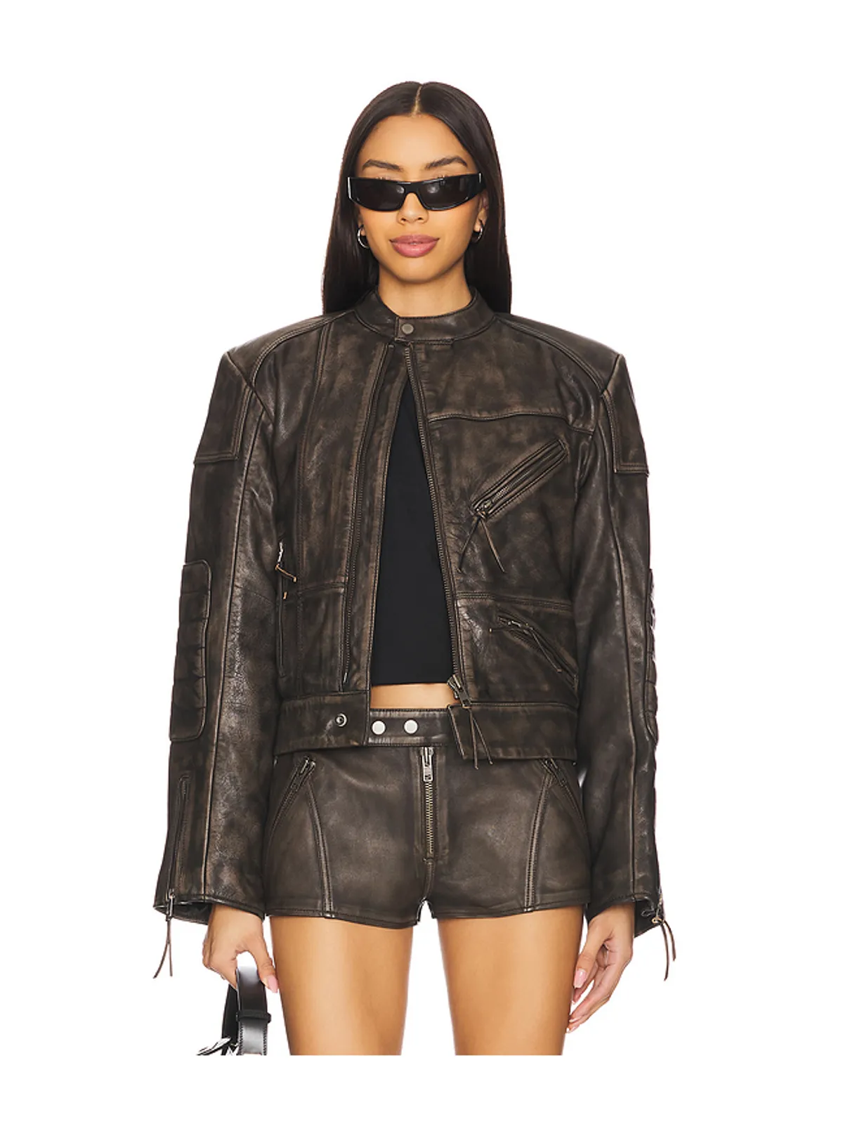 h:ours LAVINIA LEATHER レーサージャケット - 画像1