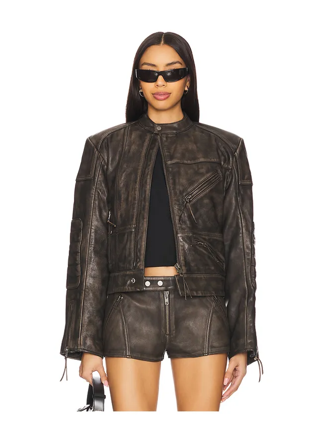 h:ours h:ours LAVINIA LEATHER レーサージャケットの商品画像