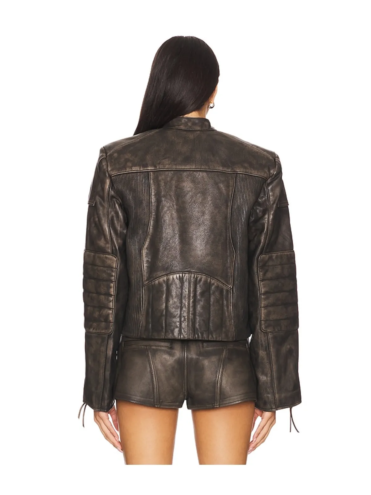 h:ours LAVINIA LEATHER レーサージャケット - 画像4