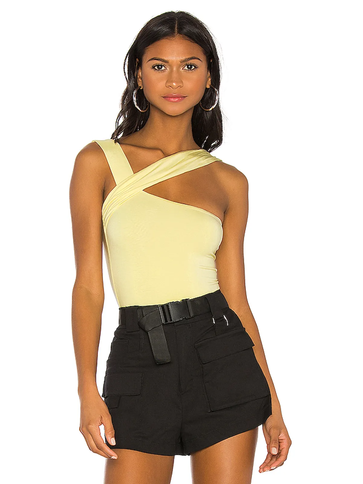 h:ours HALSEY ワンショルダーボディスーツ - 画像1