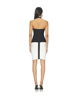 Herve Leger THE OPENING NIGHT DRESS ミディ丈ドレス - White,Black. - サムネイル3