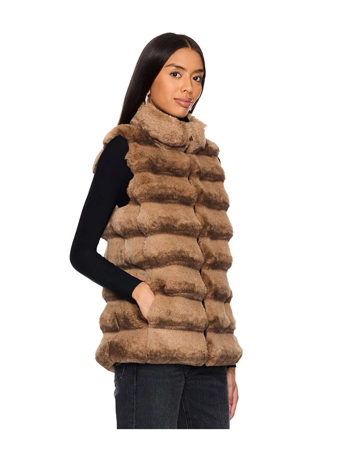 jocelyn PLUSH FAUX FUR リバーシブルベスト - 画像4