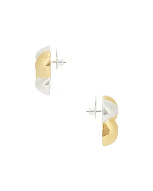 Jenny Bird WOVEN SQUARE スタッズイヤリング - Metallic Gold,Metallic Silver. - サムネイル2
