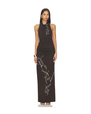 Juliet Johnstone DAHLIA RHINESTONE HALTER ガウン - サムネイル2