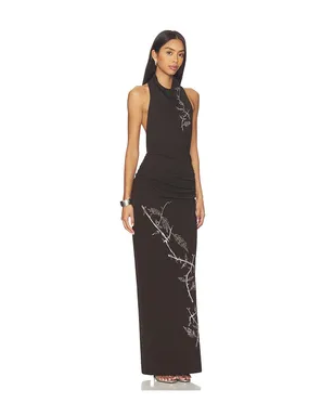 Juliet Johnstone DAHLIA RHINESTONE HALTER ガウン - サムネイル3