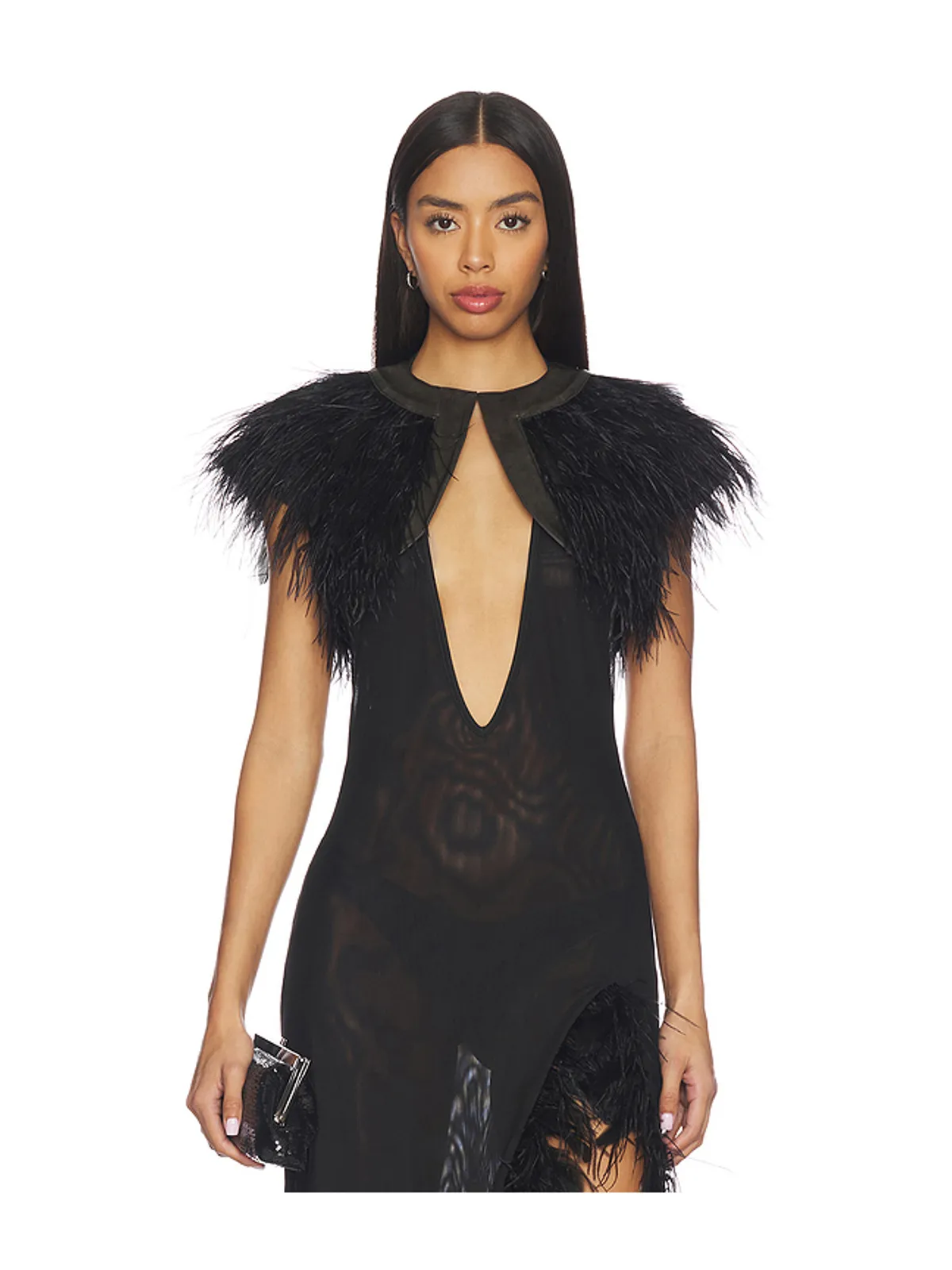 Jaded London FEATHER WITH PU PLACKET シュラグ - 画像1
