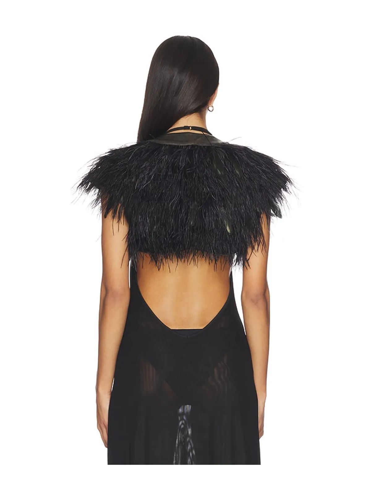 Jaded London FEATHER WITH PU PLACKET シュラグ - 画像3