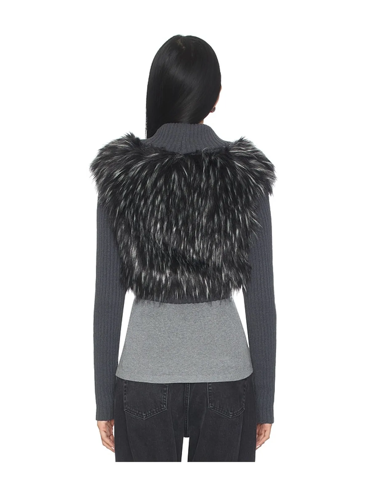 Jaded London KNIT FAUX FUR シュラグ - 画像3