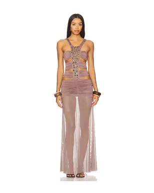 Jaded London HADASSA HAND-BEADED MAXI ドレス - サムネイル1