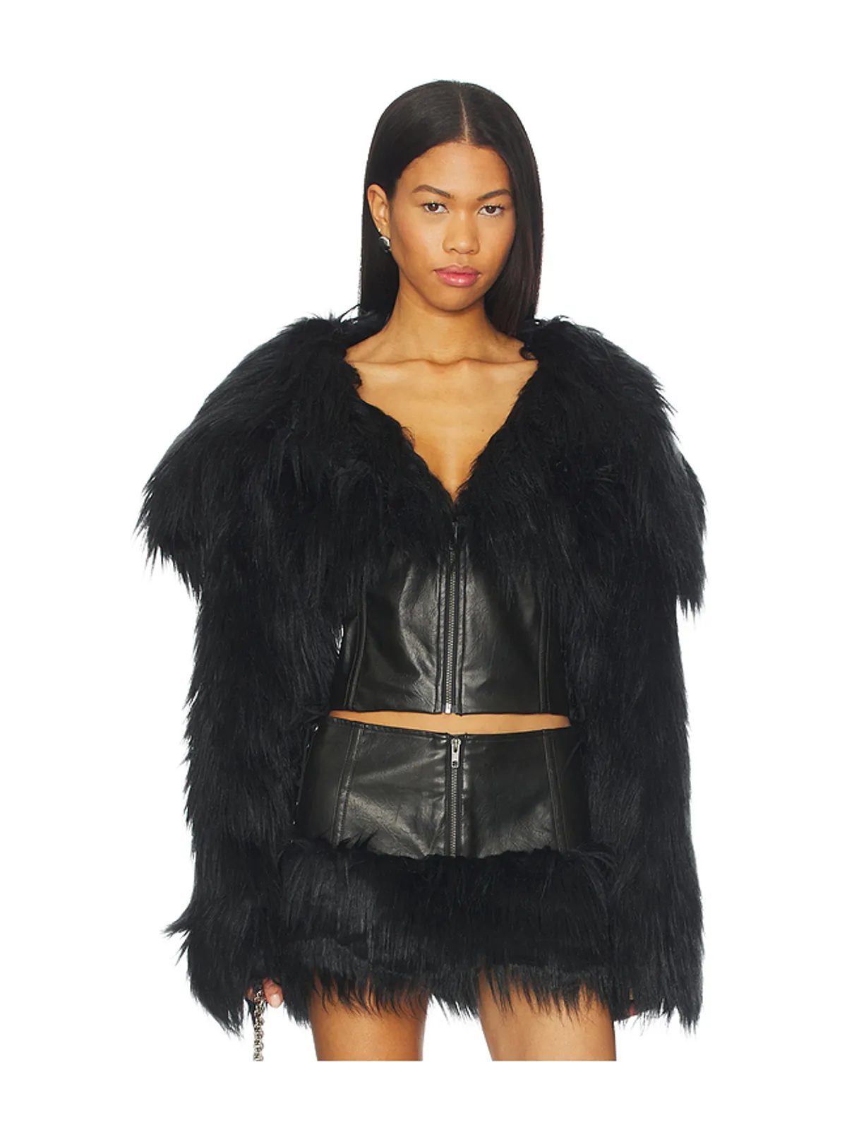 Jaded London FAUX FUR CROPPED ジャケット - 画像1