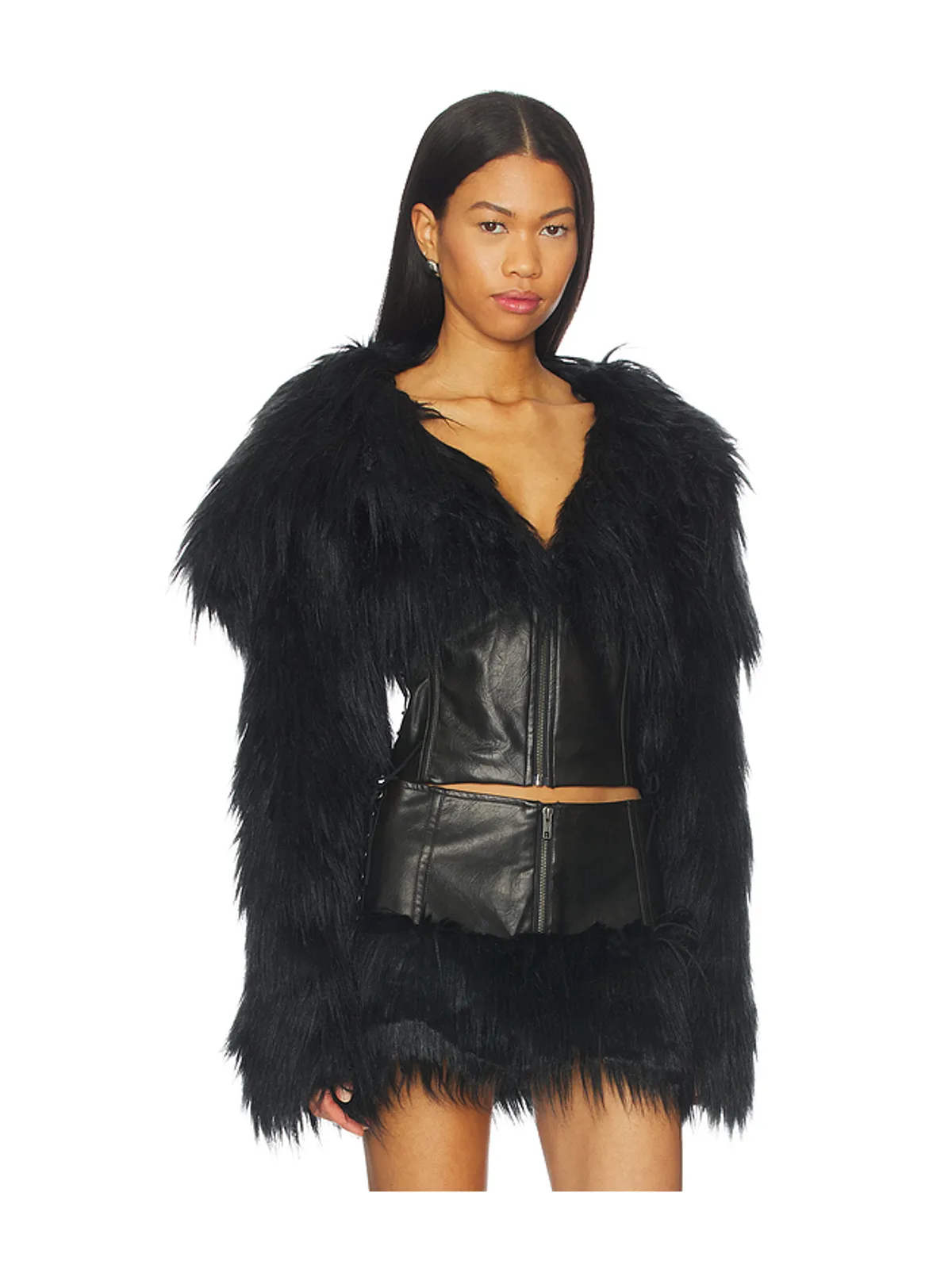 Jaded London FAUX FUR CROPPED ジャケット - 画像2
