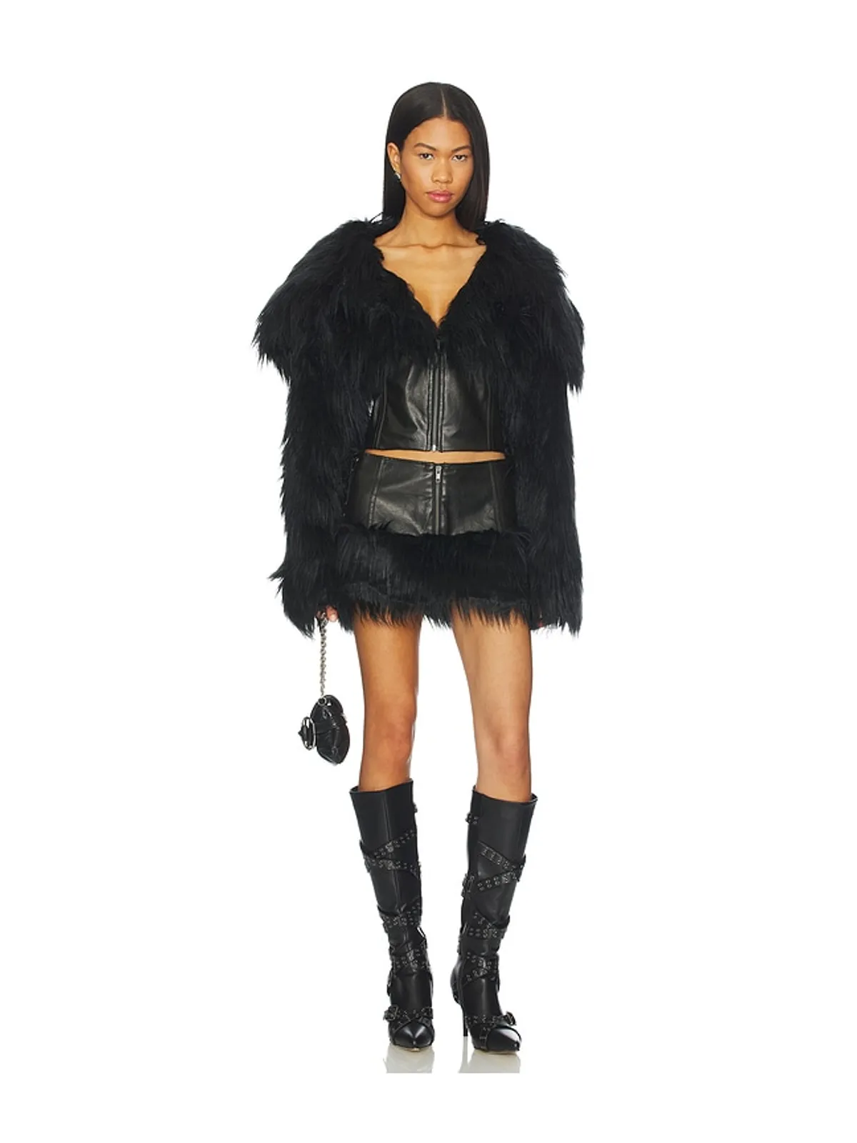 Jaded London FAUX FUR CROPPED ジャケット - 画像4