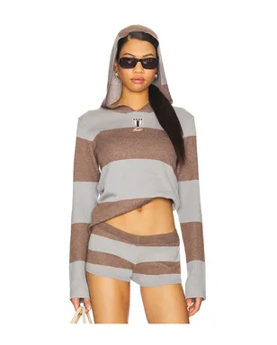 Jaded London STRIPE KNITTED RUGBY WITH HOOD トップ - サムネイル1