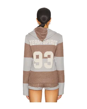Jaded London STRIPE KNITTED RUGBY WITH HOOD トップ - サムネイル4