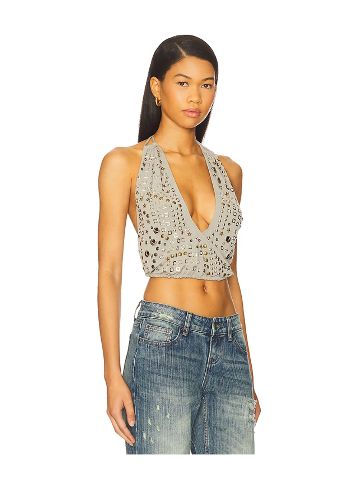 Jaded London CRYSTAL STUDDED BACKLESS トップ - 画像2