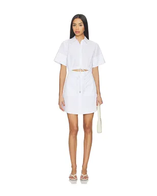 SIMKHAI MARCY コットン ミニシャツドレス - White,Blue. - サムネイル1