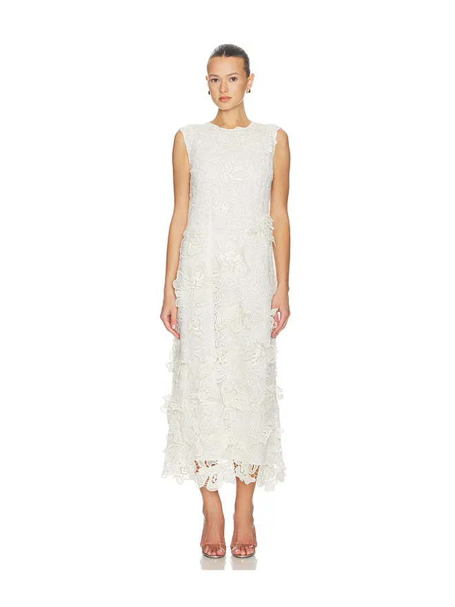 SIMKHAI SIMKHAI DAHLIA レースミディ丈ワンピースの商品画像