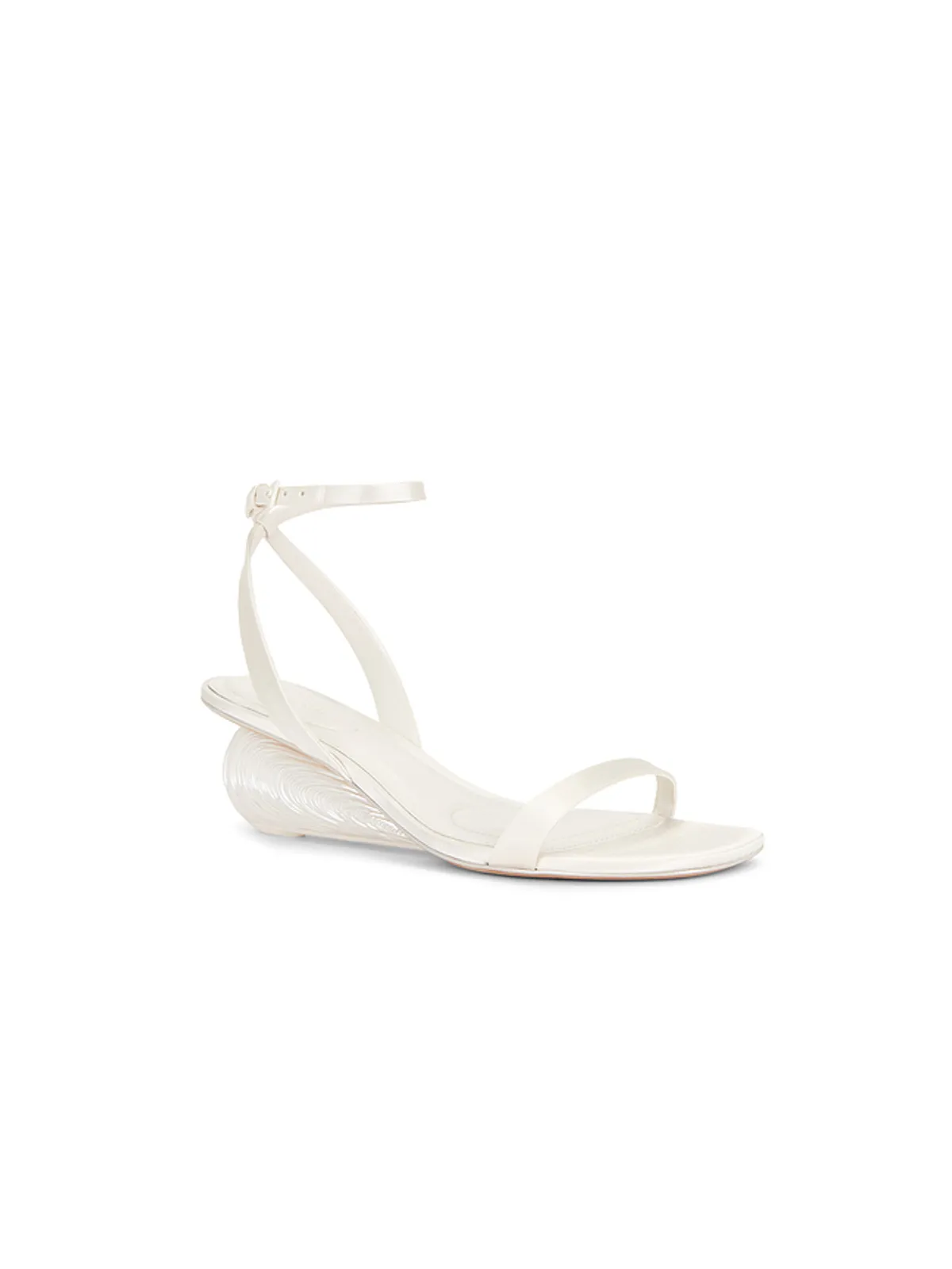 SIMKHAI BRIDGET SATIN OYSTER SHELL WEDGE サンダル - 画像2