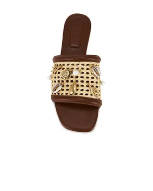 SIMKHAI CASPIAN RAFFIA NETTED FLAT サンダル - サムネイル4