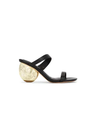 SIMKHAI MARION METALLIC LEATHER SHELL ヒール - Black,Metallic Gold. - サムネイル1