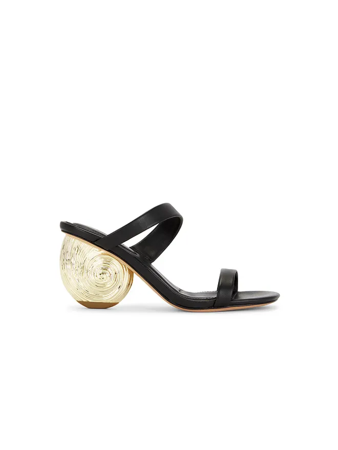 SIMKHAI SIMKHAI MARION METALLIC LEATHER SHELL ヒール - Black,Metallic Gold.の商品画像