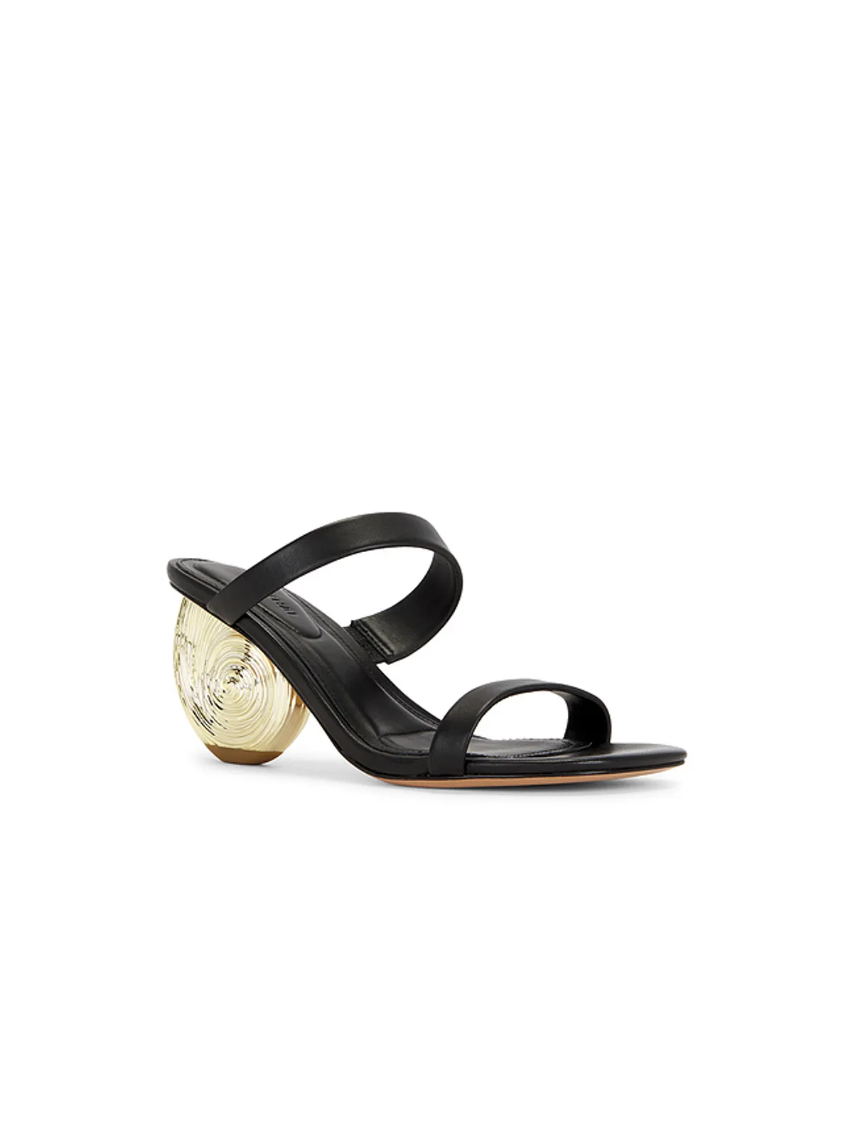 SIMKHAI MARION METALLIC LEATHER SHELL ヒール - Black,Metallic Gold. - 画像2