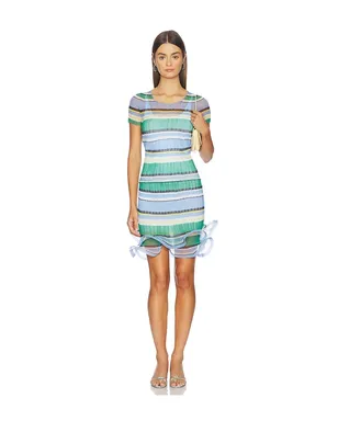 SIMKHAI KIMMIE プリーツミニスカート - Blue,Green. - サムネイル5