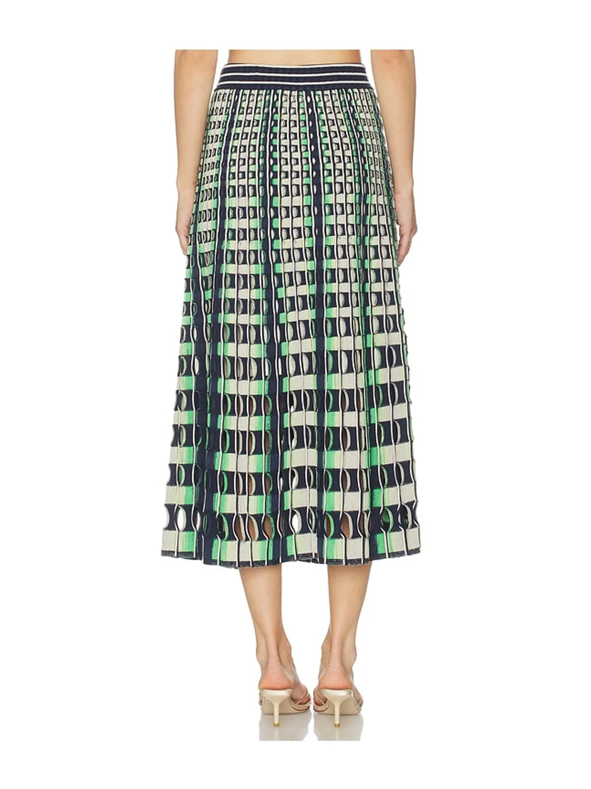 SIMKHAI DRUE ミディ丈スカート - Navy,Green. - 画像4