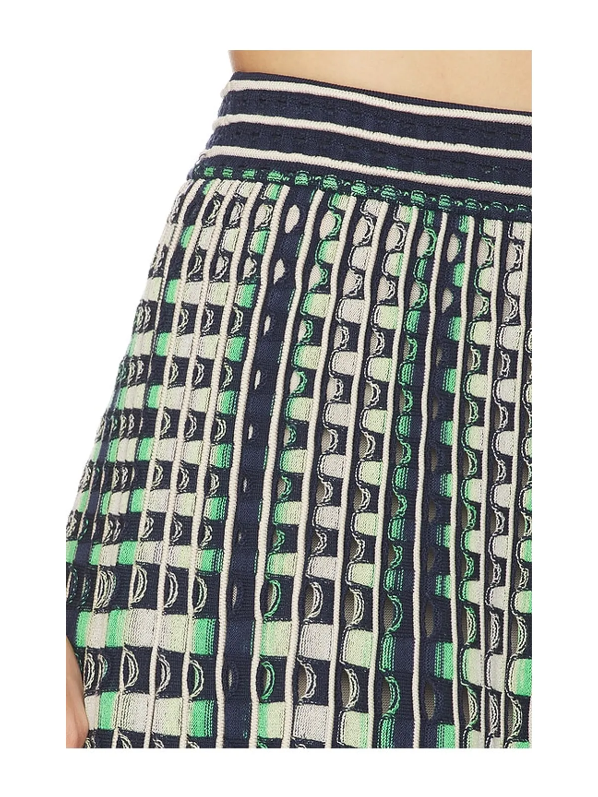 SIMKHAI DRUE ミディ丈スカート - Navy,Green. - 画像6