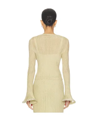 SIMKHAI MAEBRY クルーネックトップ - Metallic Gold, yellow. - サムネイル3