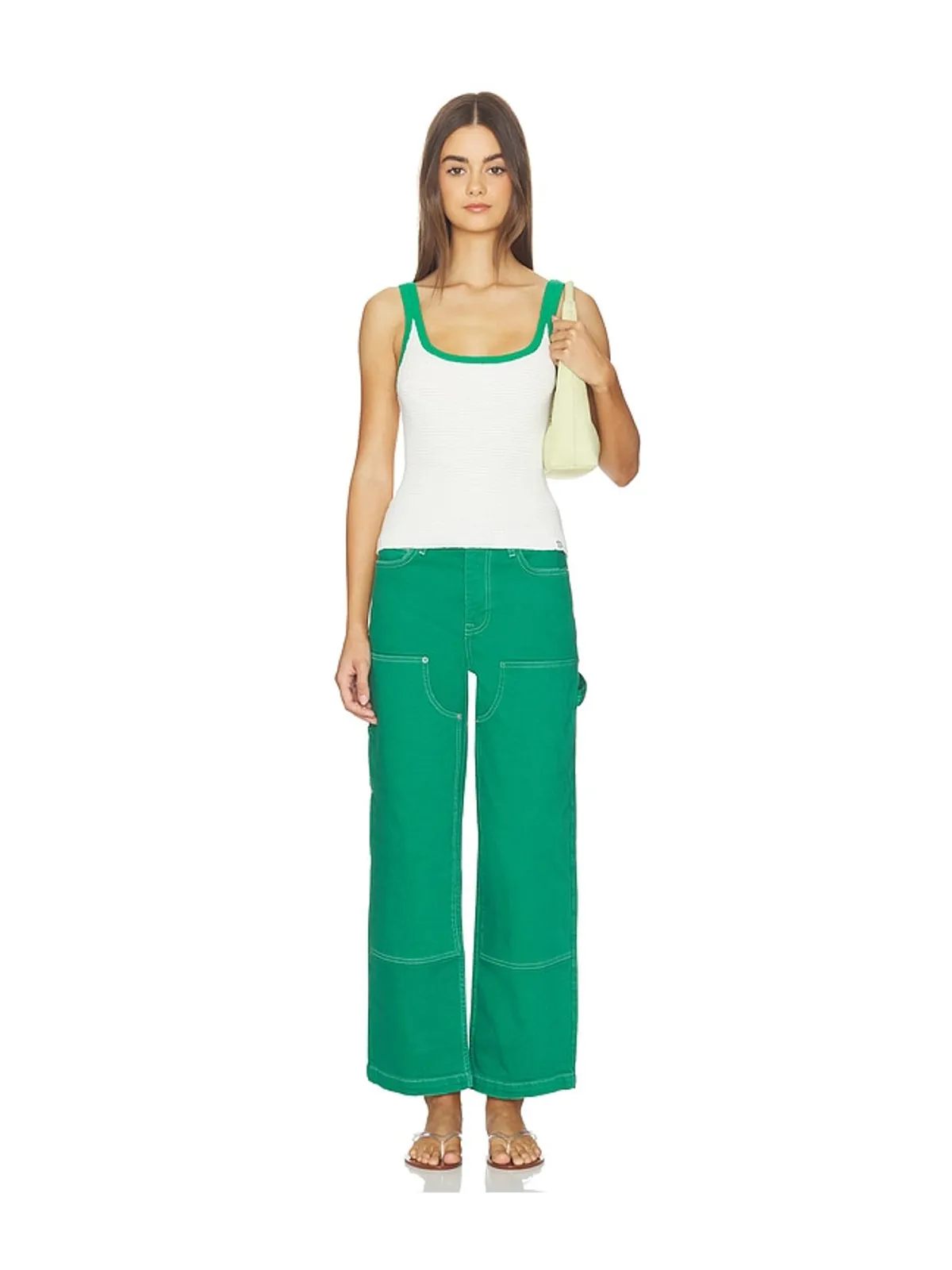 SIMKHAI Rayne Knit Tank Top - White,Green. - 画像4