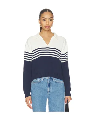 SIMKHAI JULES ニットポロシャツ - White,Navy. - サムネイル1