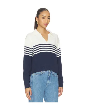SIMKHAI JULES ニットポロシャツ - White,Navy. - サムネイル2