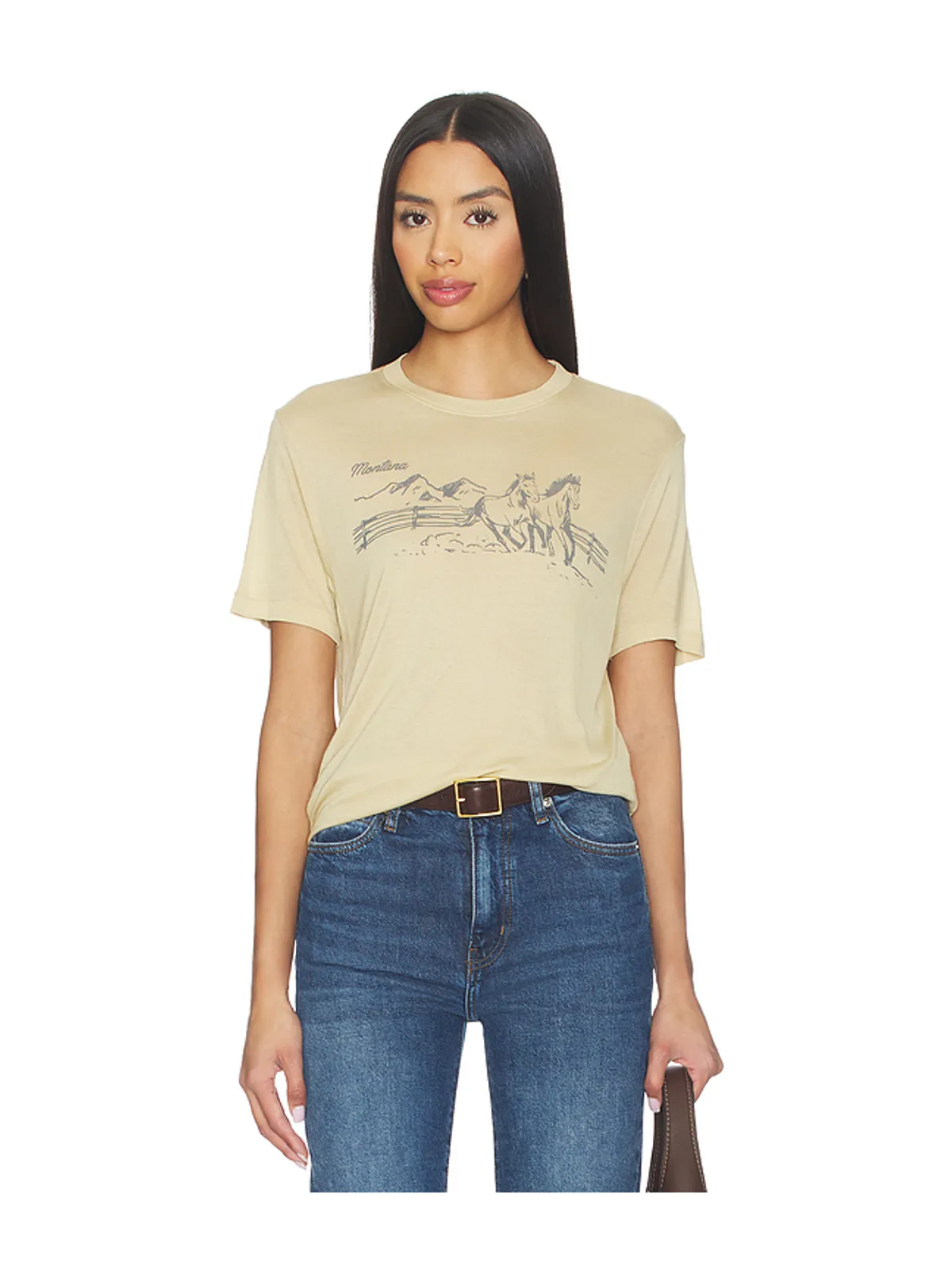 Junk Food MONTANA HORSES THE VINTAGE TISSUE TEE グラフィックTシャツ - 画像1