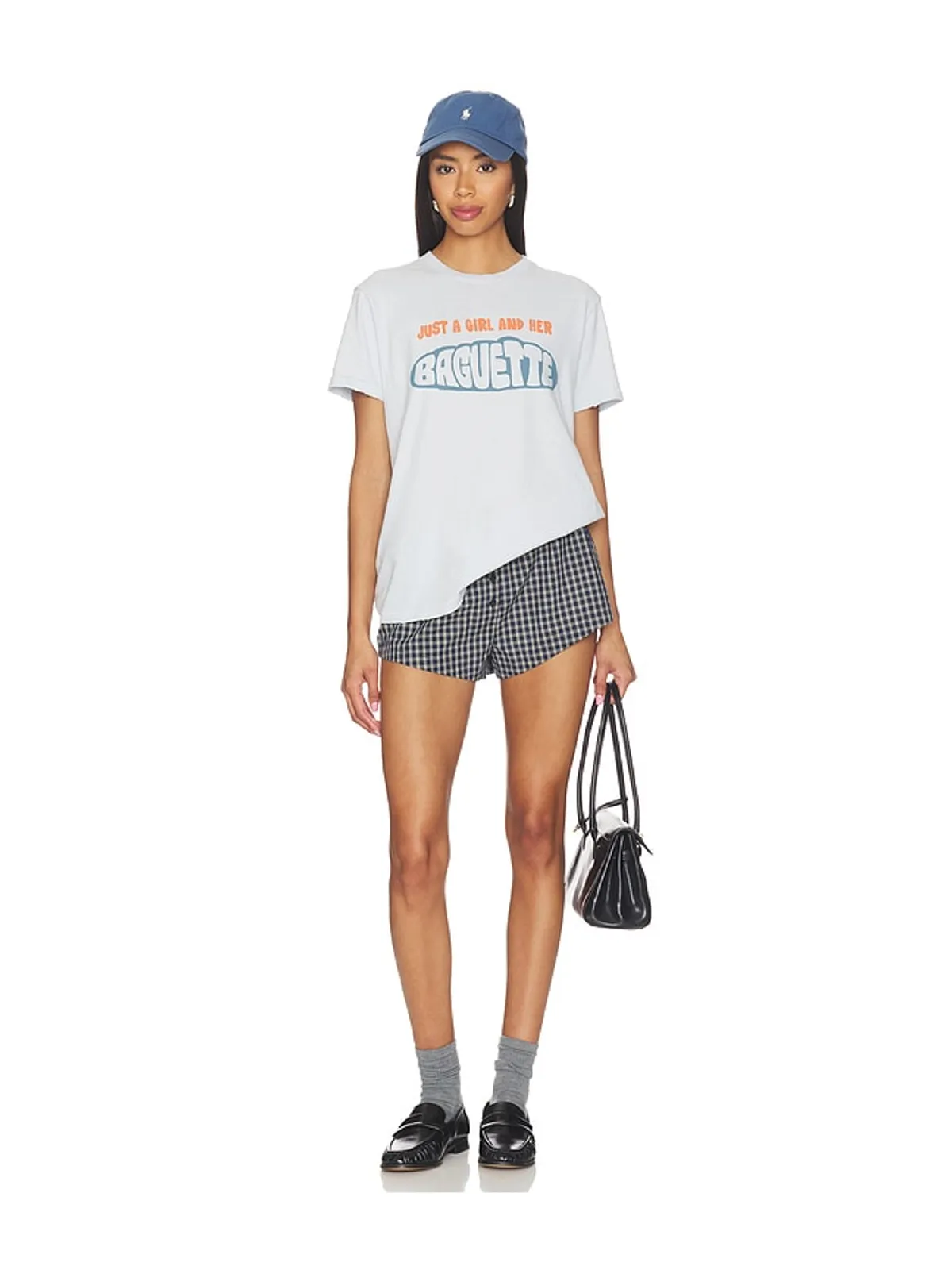 Junk Food JUST A GIRL AND HER BAGUETTE THE VINTAGE TEE グラフィックTシャツ - 画像4