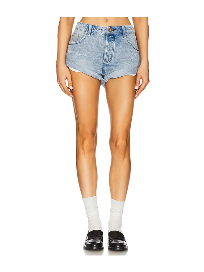One Teaspoon One Teaspoon Messed Up Bandits Low Waist Denim Shortの商品画像
