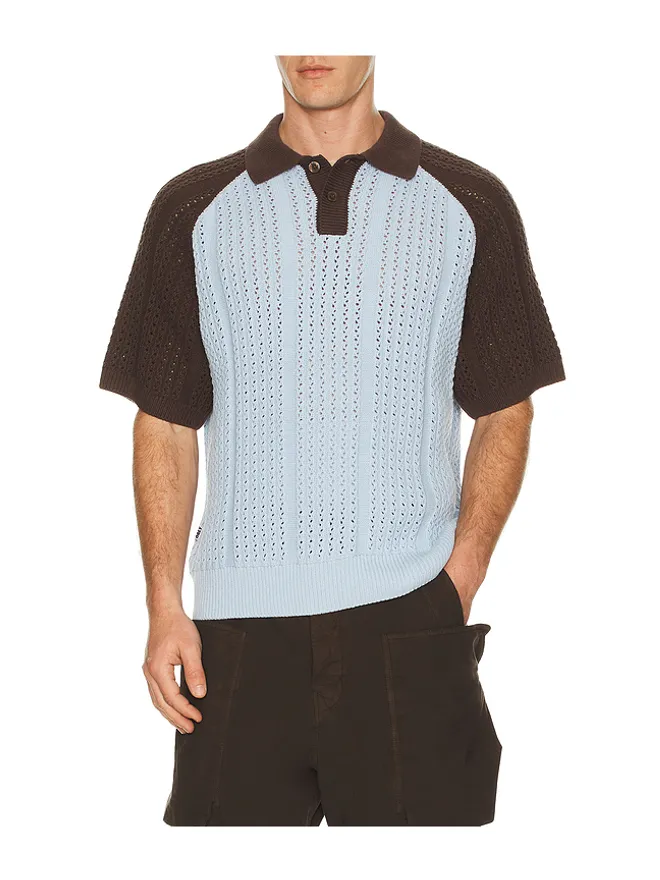 Obey Obey ABEL ポロシャツ - Blue,Brown.の商品画像