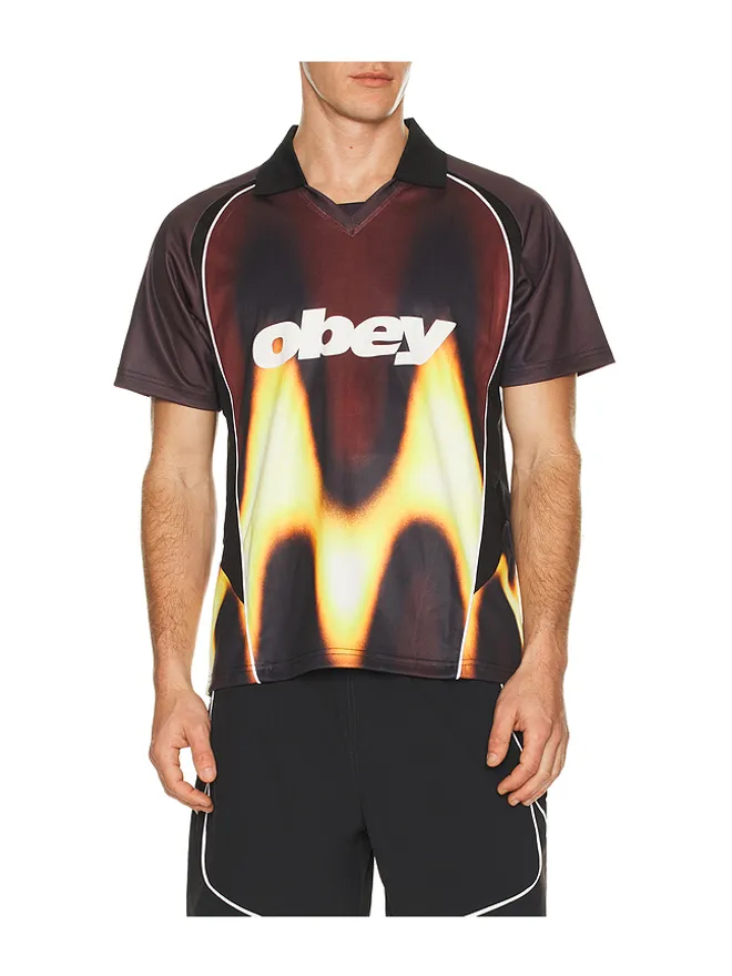 Obey Obey BLURRED サッカージャージ - Red,Black.の商品画像