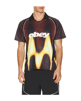 Obey BLURRED サッカージャージ - Red,Black. - サムネイル1