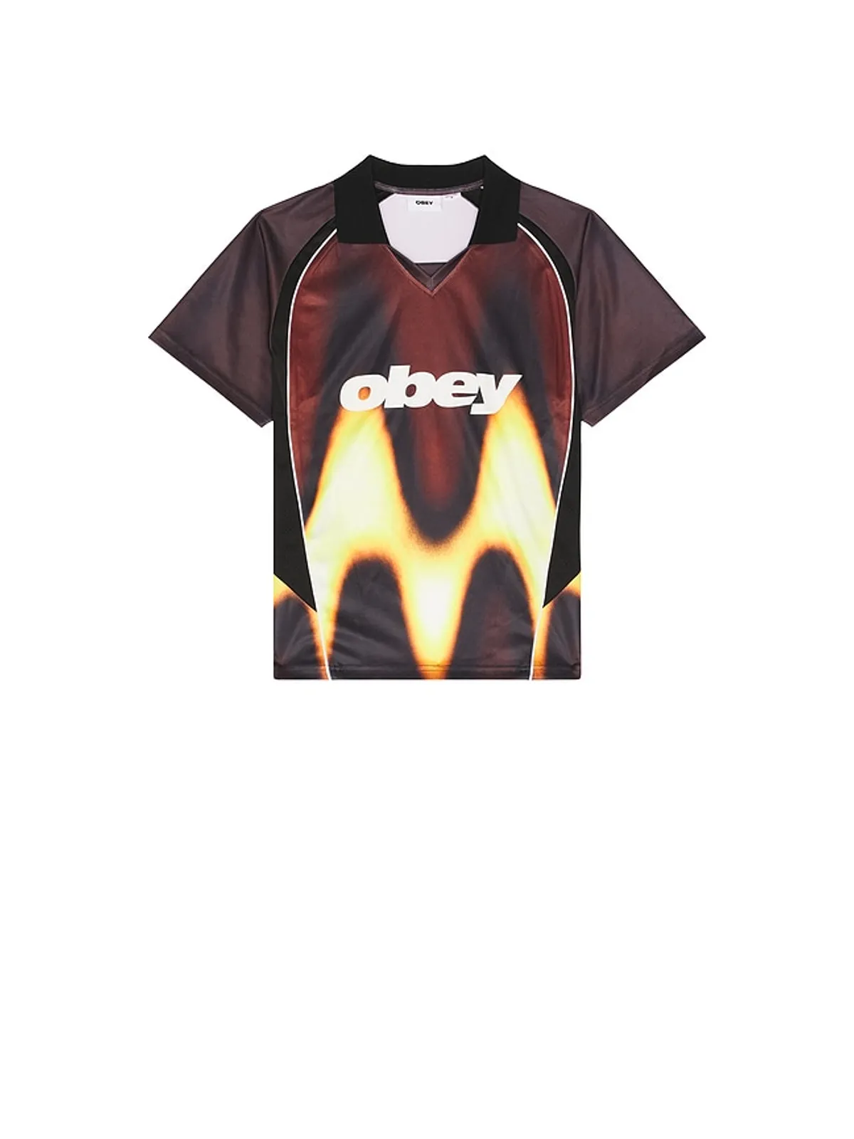 Obey BLURRED サッカージャージ - Red,Black. - 画像4