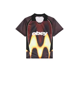 Obey BLURRED サッカージャージ - Red,Black. - サムネイル4