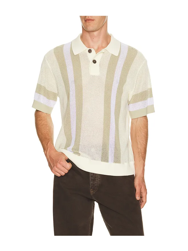 Obey Obey SETH ポロセーター - Cream,Olive.の商品画像