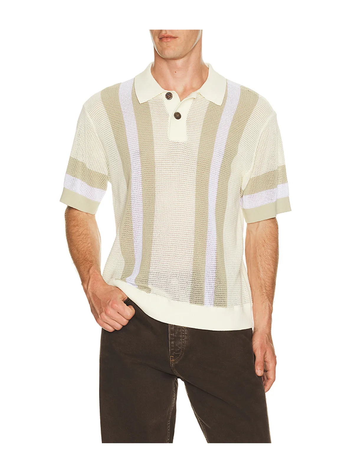Obey SETH ポロセーター - Cream,Olive. - 画像1