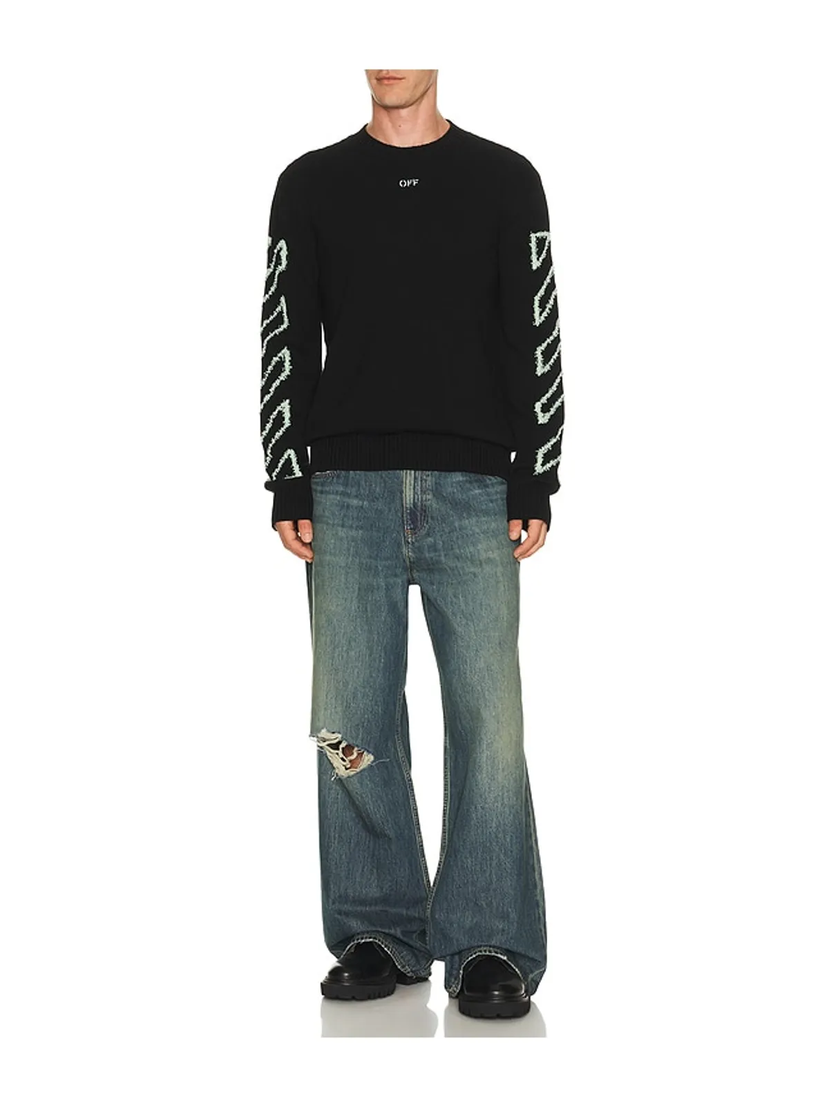 OFF-WHITE FUZZY KNIT セーター - 画像4