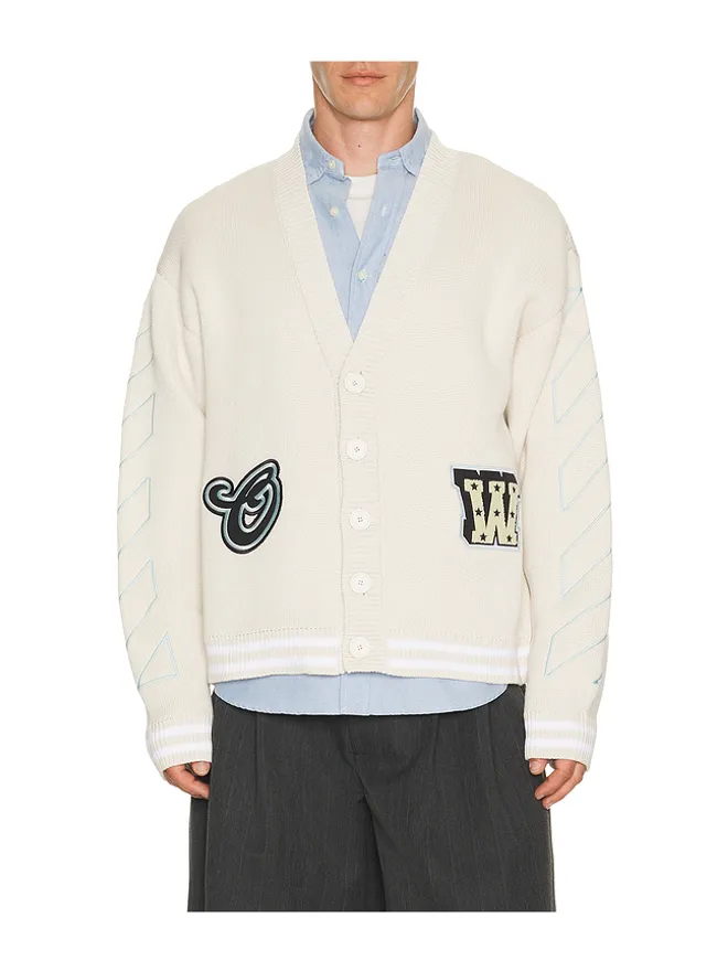 OFF-WHITE OFF-WHITE Star Logo Varsity Knit Cardiganの商品画像