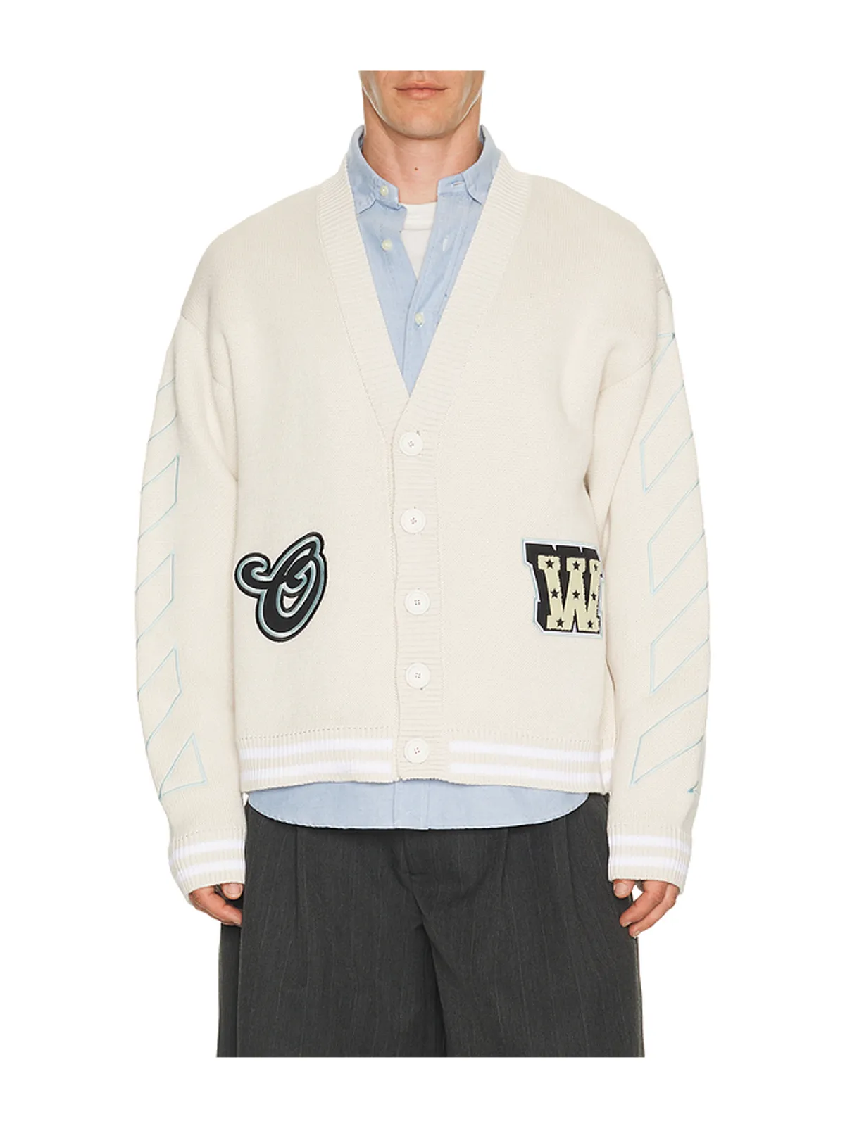OFF-WHITE Star Logo Varsity Knit Cardigan - 画像1